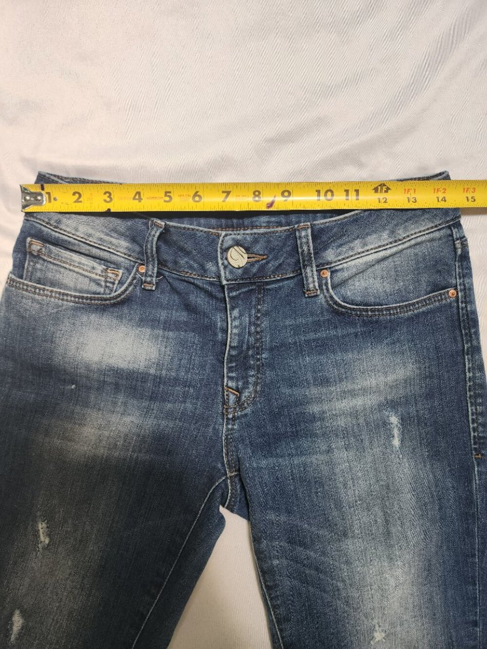 Mavi Angie Mid Rise Slim Straight Distressed Jeans Women's Size 27 - Picture 7 of 12